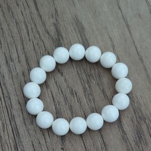White Jade Healing Stone Stretch Bracelet - Women Jewelry